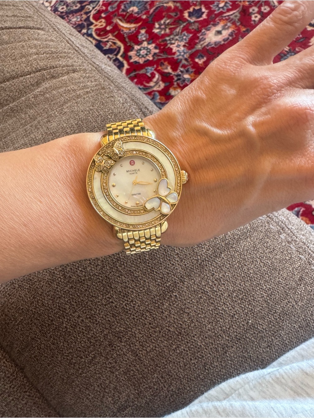Michele Cloette Butterfly Limited Edition Diamond Watch 36mm 150 Diamonds - Picture 4 of 14